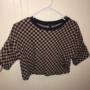 checkered forever 21 crop top